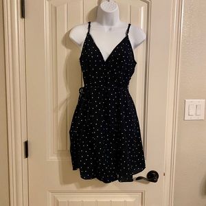 Navy blue polka dot dress